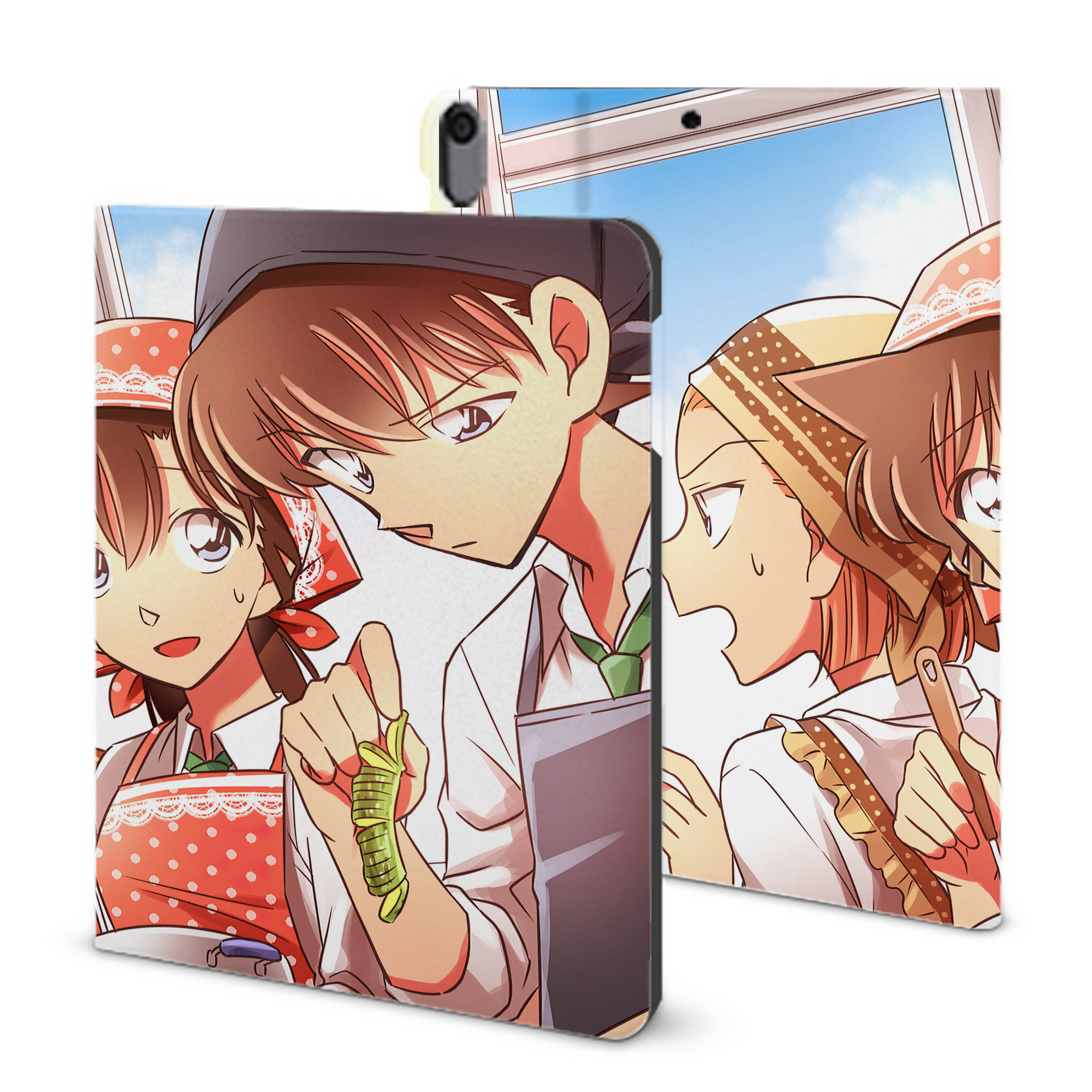 （画像用） 名探偵コナン Detective Conan IPad ケース ブック型 PUレザー TPU 耐衝撃 軽量 薄型 ペン収納なし 全面保護 IPad 各モデル対応